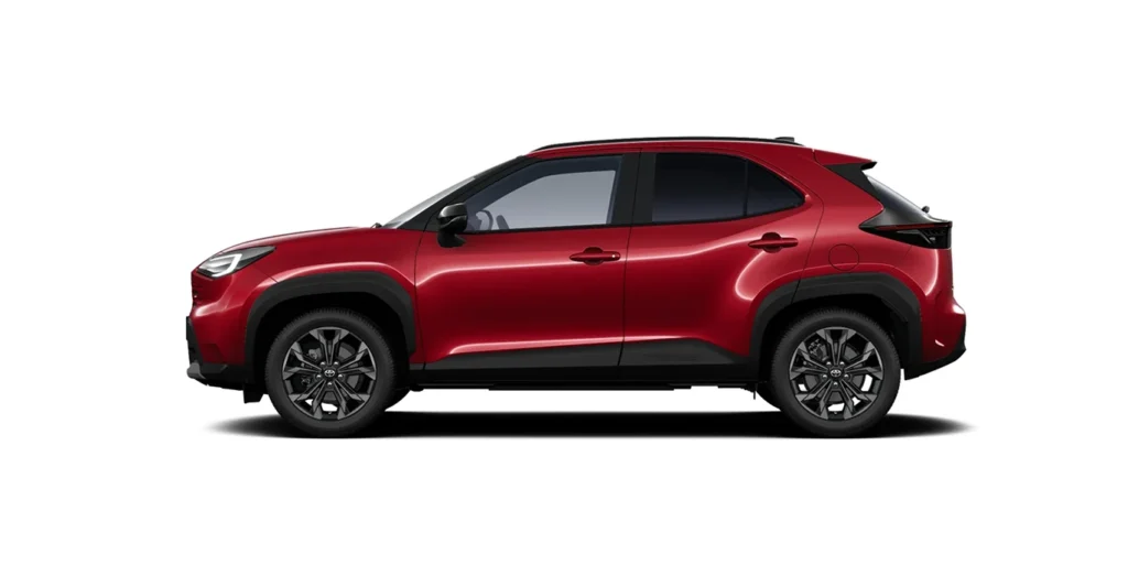 TOYOTA-Yaris-Cross-130H-e-CVT-5P-Active-II-lateral-rojo-emocion